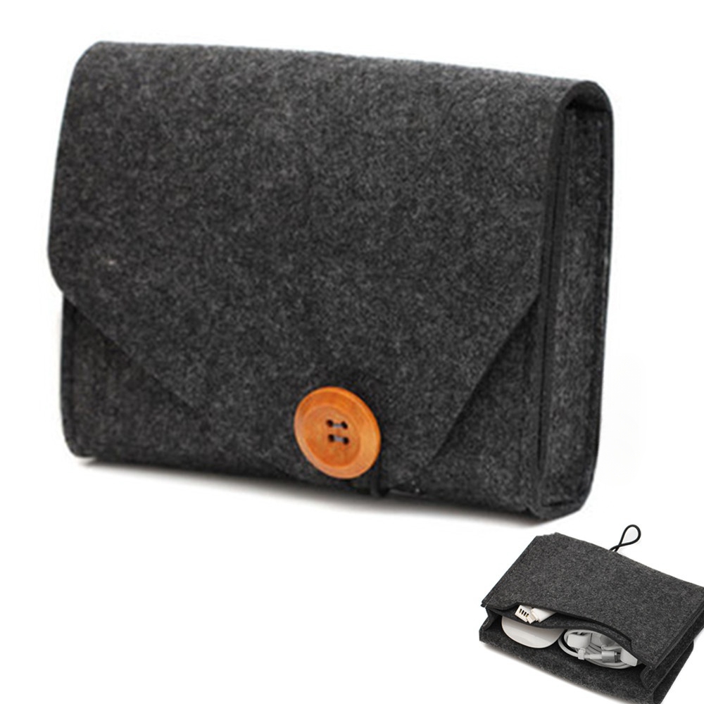 Tech Accessories Case - Bolsa de almacenamiento de fieltro portátil
